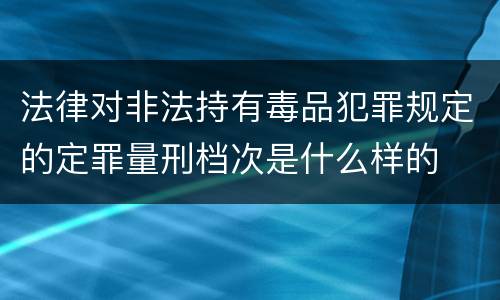 法律对非法持有毒品犯罪规定的定罪量刑档次是什么样的