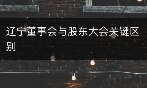 辽宁董事会与股东大会关键区别