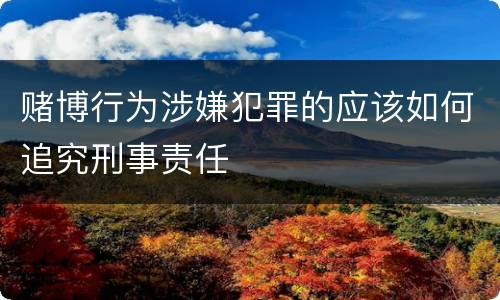 赌博行为涉嫌犯罪的应该如何追究刑事责任