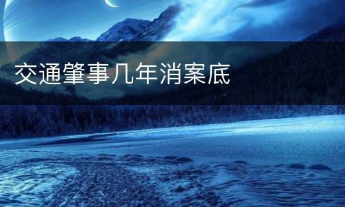 交通肇事几年消案底