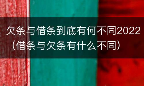 欠条与借条到底有何不同2022（借条与欠条有什么不同）