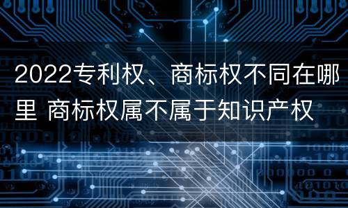 2022专利权、商标权不同在哪里 商标权属不属于知识产权