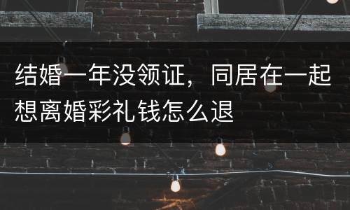 结婚一年没领证，同居在一起想离婚彩礼钱怎么退