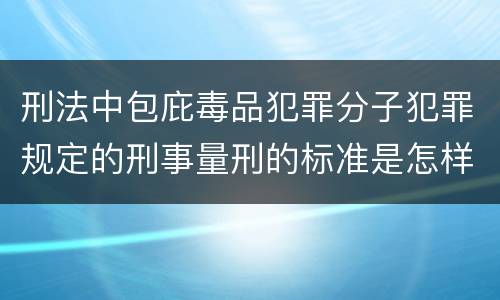 刑法中包庇毒品犯罪分子犯罪规定的刑事量刑的标准是怎样的