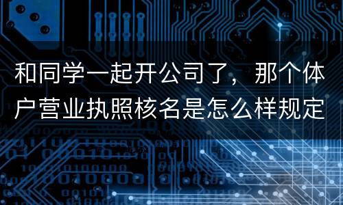 和同学一起开公司了，那个体户营业执照核名是怎么样规定的