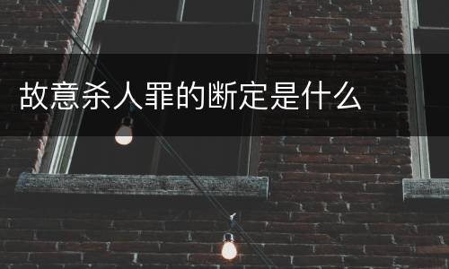 故意杀人罪的断定是什么