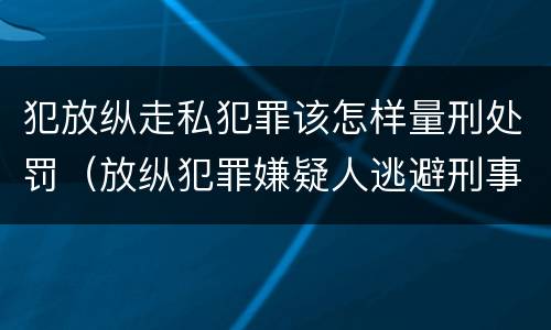 犯放纵走私犯罪该怎样量刑处罚（放纵犯罪嫌疑人逃避刑事责任）
