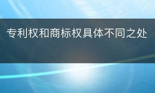 专利权和商标权具体不同之处
