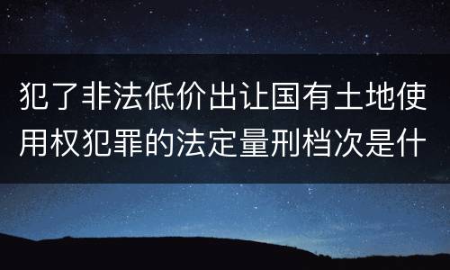 犯了非法低价出让国有土地使用权犯罪的法定量刑档次是什么