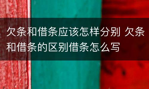 欠条和借条应该怎样分别 欠条和借条的区别借条怎么写