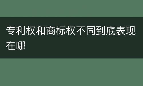专利权和商标权不同到底表现在哪