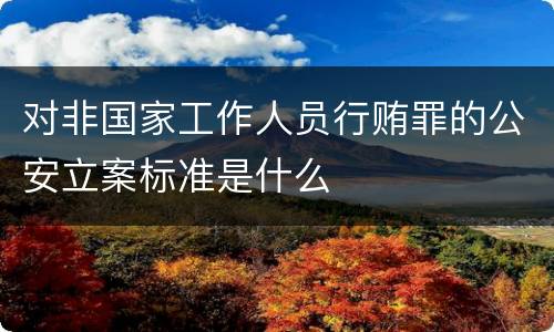 对非国家工作人员行贿罪的公安立案标准是什么
