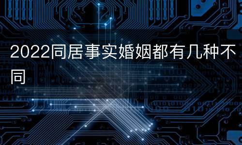 2022同居事实婚姻都有几种不同