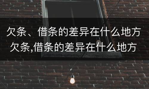 欠条、借条的差异在什么地方 欠条,借条的差异在什么地方填