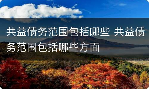 共益债务范围包括哪些 共益债务范围包括哪些方面