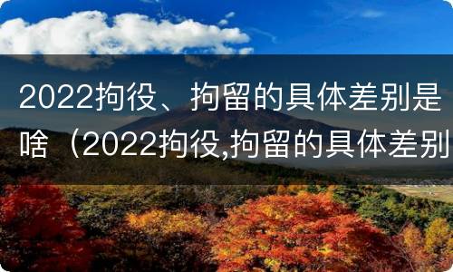 2022拘役、拘留的具体差别是啥（2022拘役,拘留的具体差别是啥呀）