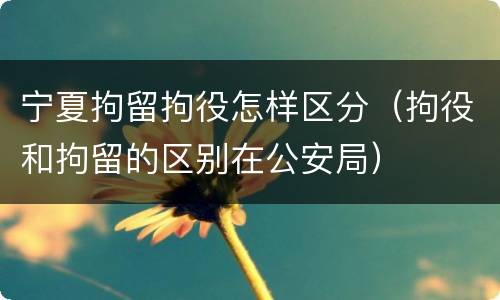 宁夏拘留拘役怎样区分（拘役和拘留的区别在公安局）