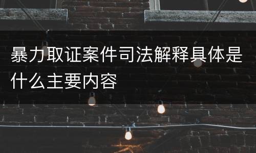 暴力取证案件司法解释具体是什么主要内容