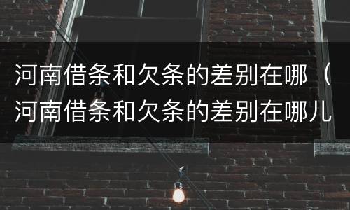河南借条和欠条的差别在哪（河南借条和欠条的差别在哪儿）
