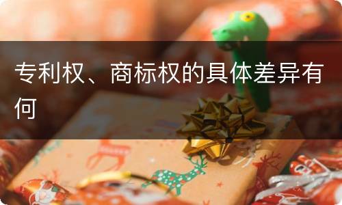 专利权、商标权的具体差异有何