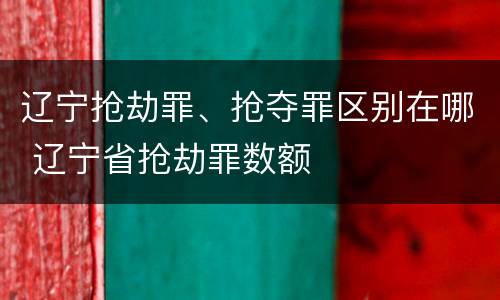 辽宁抢劫罪、抢夺罪区别在哪 辽宁省抢劫罪数额