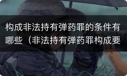 构成非法持有弹药罪的条件有哪些（非法持有弹药罪构成要件）