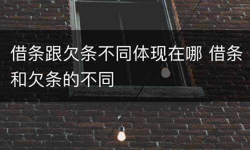 借条跟欠条不同体现在哪 借条和欠条的不同