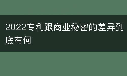 2022专利跟商业秘密的差异到底有何