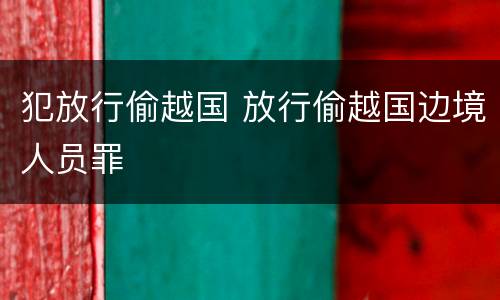 犯放行偷越国 放行偷越国边境人员罪