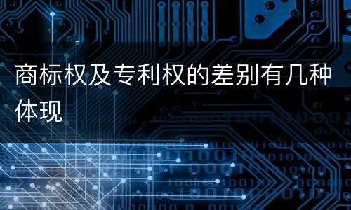 商标权及专利权的差别有几种体现