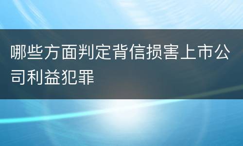 哪些方面判定背信损害上市公司利益犯罪