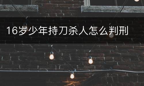 16岁少年持刀杀人怎么判刑