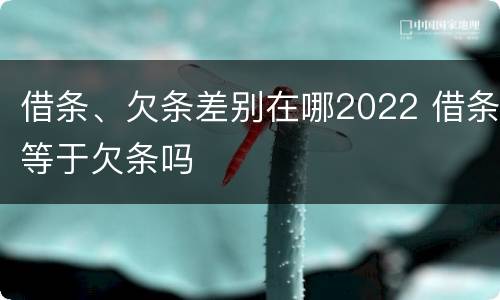 借条、欠条差别在哪2022 借条等于欠条吗