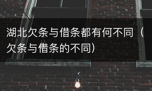 湖北欠条与借条都有何不同（欠条与借条的不同）