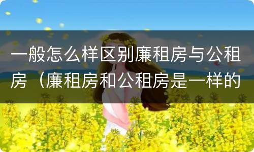 一般怎么样区别廉租房与公租房（廉租房和公租房是一样的吗）