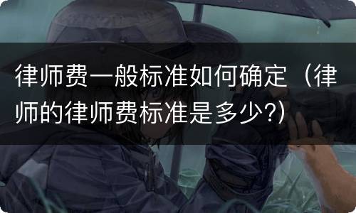 律师费一般标准如何确定（律师的律师费标准是多少?）