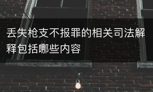 丢失枪支不报罪的相关司法解释包括哪些内容