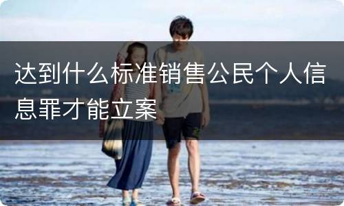 达到什么标准销售公民个人信息罪才能立案