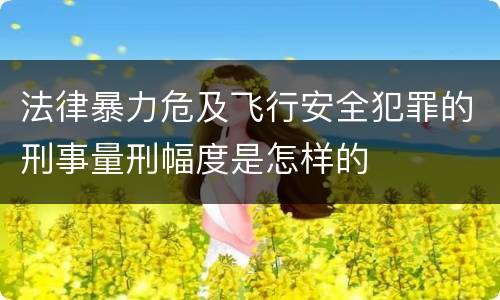法律暴力危及飞行安全犯罪的刑事量刑幅度是怎样的