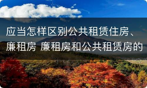 应当怎样区别公共租赁住房、廉租房 廉租房和公共租赁房的区别