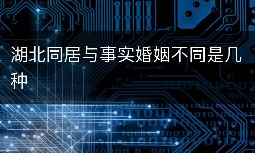 湖北同居与事实婚姻不同是几种