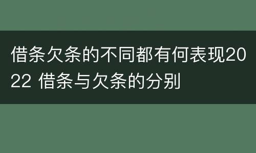 借条欠条的不同都有何表现2022 借条与欠条的分别