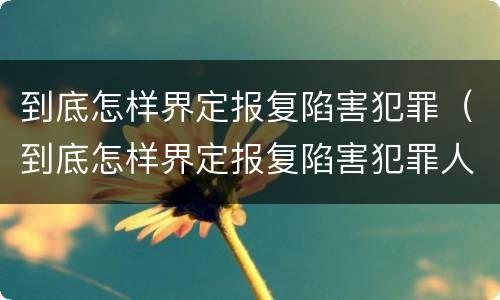到底怎样界定报复陷害犯罪（到底怎样界定报复陷害犯罪人员）