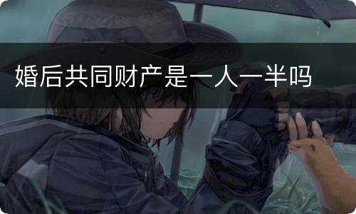 婚后共同财产是一人一半吗