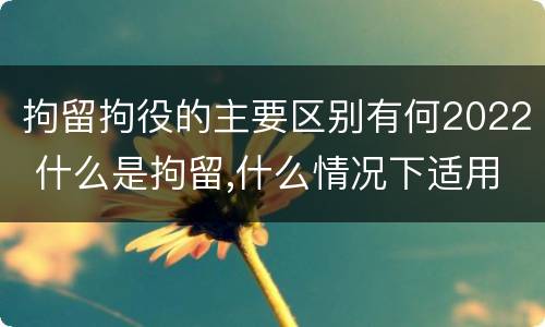 拘留拘役的主要区别有何2022 什么是拘留,什么情况下适用拘留