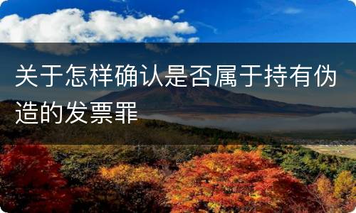 关于怎样确认是否属于持有伪造的发票罪