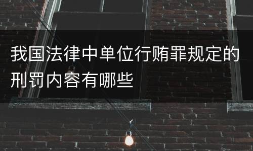 我国法律中单位行贿罪规定的刑罚内容有哪些