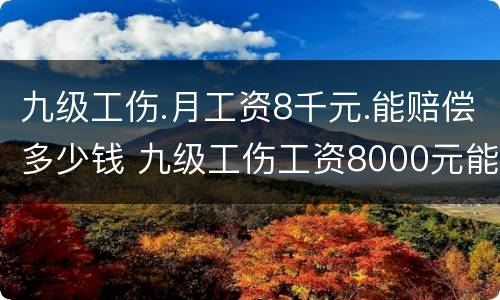 九级工伤.月工资8千元.能赔偿多少钱 九级工伤工资8000元能赔偿多少钱?