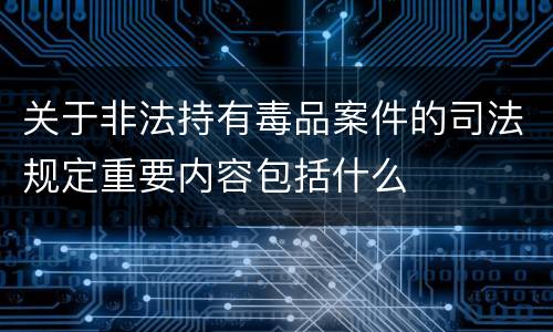 关于非法持有毒品案件的司法规定重要内容包括什么