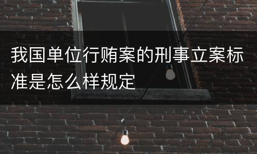我国单位行贿案的刑事立案标准是怎么样规定